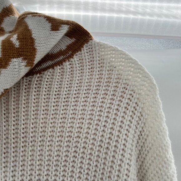 ANDTHEWHY Women's Cowl Neck Knit Pullover Sweater Long Sleeve Cuffed Size S/M - Picture 4 of 9